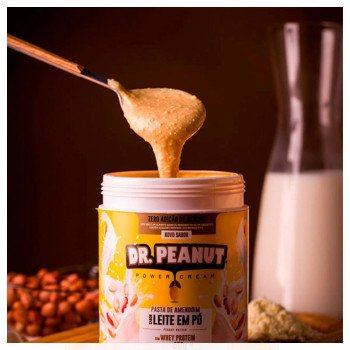 Pasta de Amendoim Sabor Leite em Pó com Whey Protein Com 400G Dr Peanut