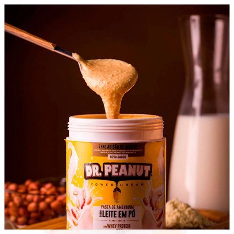Pasta de Amendoim Sabor Leite em Pó com Whey Protein Com 400G Dr Peanut