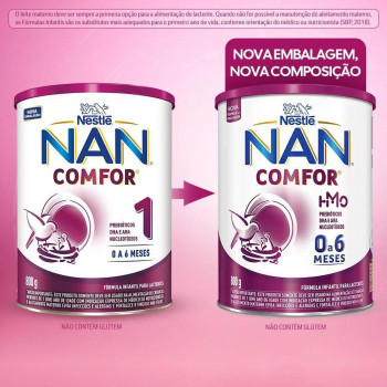Fórmula Infantil NAN Comfor 1 Nestlé 0 a 6 meses 800g