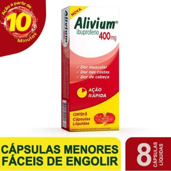 Alivium Ibuprofeno 400mg 8 Cápsulas