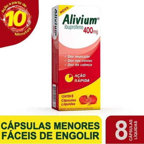 Alivium Ibuprofeno 400mg 8 Cápsulas