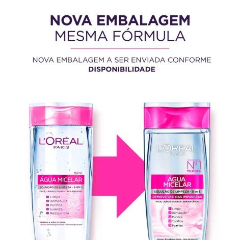 Água Micelar L'Oréal Paris Solução de Limpeza 5 em 1 200ml