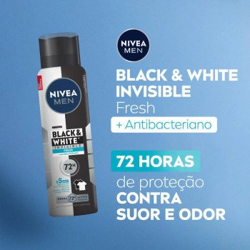 Desodorante Antitranspirante Aerosol Nivea Men Black & White Invisible Fresh 72h 150ml
