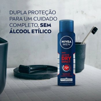 Desodorante Antitranspirante Aerosol Nivea Men Active Dry Impact 72h 150ml
