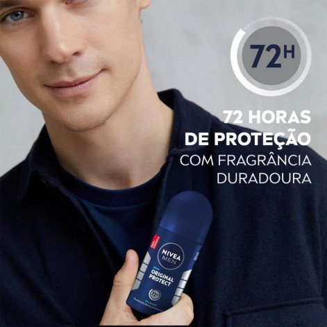Desodorante Antitranspirante Roll-on Nivea Men Original Protect Masculino 72h 50ml