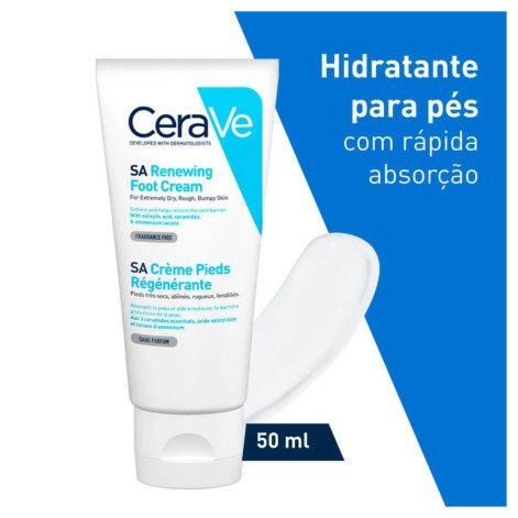 Creme CeraVe SA Renovador para os Pés com 88ml