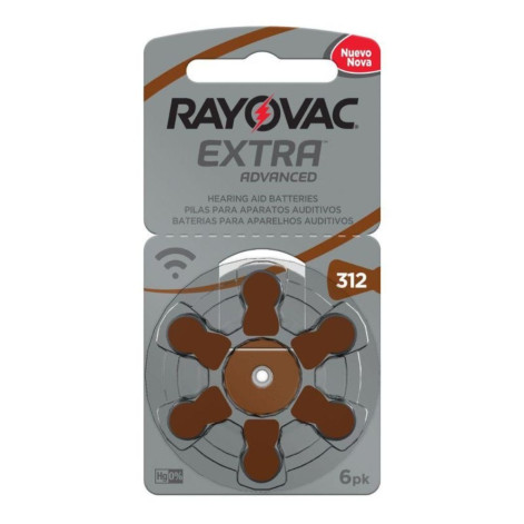 Pilha Auditiva Rayovac Extra Advanced Tamanho 312 6 Unidades