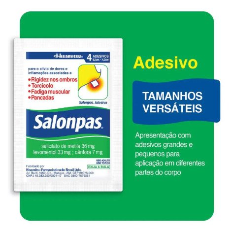 Adesivo Salonpas Pequeno 4 unidades