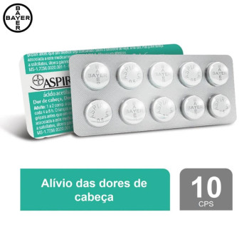Aspirina Ácido Acetilsalicílico 500mg 10 Comprimidos