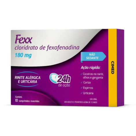 Fexx 180Mg  (Cloridrato de Fexofenadina) C/10 Comp