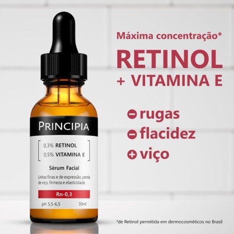 Sérum Facial Anti-idade Principia Skincare Rn-0,3 Retinol + Vitamina e 30ml