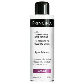 Água Micelar Principia Skincare 4,5% Tensoativos Não Iônicos + 1% Ésteres de Óleo de Oliva AM-01 200ml