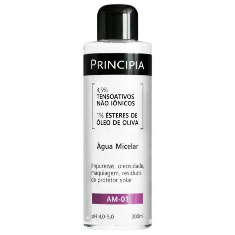 Água Micelar Principia Skincare 4,5% Tensoativos Não Iônicos + 1% Ésteres de Óleo de Oliva AM-01 200ml