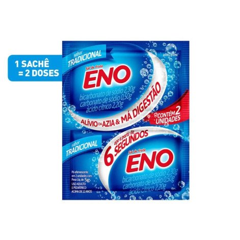 Sal de Fruta Eno Tradicional Pó Efervescente 5g 2 envelopes