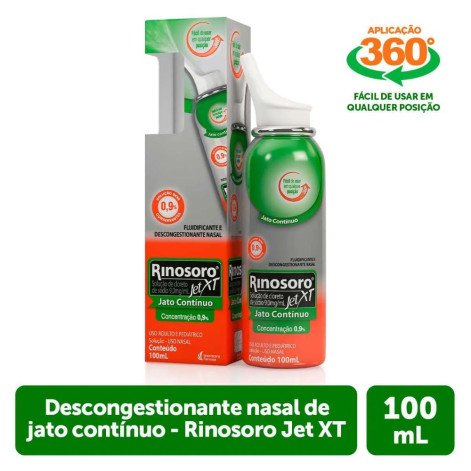 Rinosoro Jet XT 9,0mg/ml Descongestionante Spray 100ml Solução
