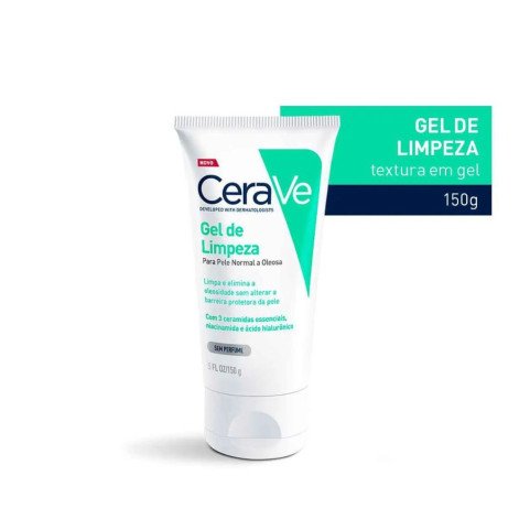  Gel de Limpeza Facial CeraVe Pele Normal a Oleosa Sem Perfume com 150g