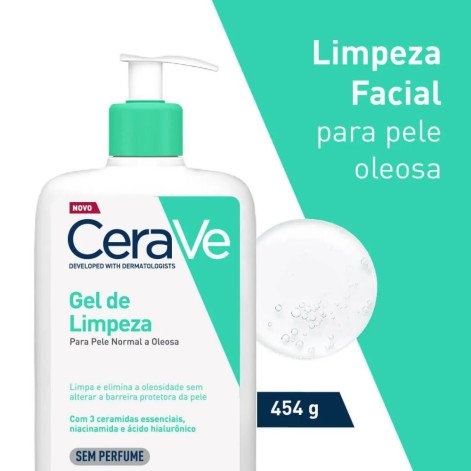 Gel de Limpeza Antioleosidade Facial Cerave Pele Normal a Oleosa 454g