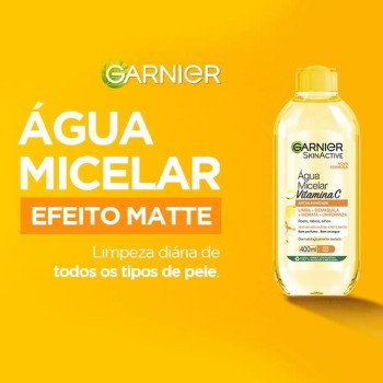  Água Micelar Garnier SkinActive Antioleosidade Vitamina C Oil Free com 400ml