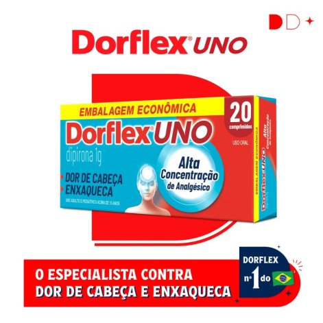 Dorflex UNO Dipirona 1g 20 comprimidos