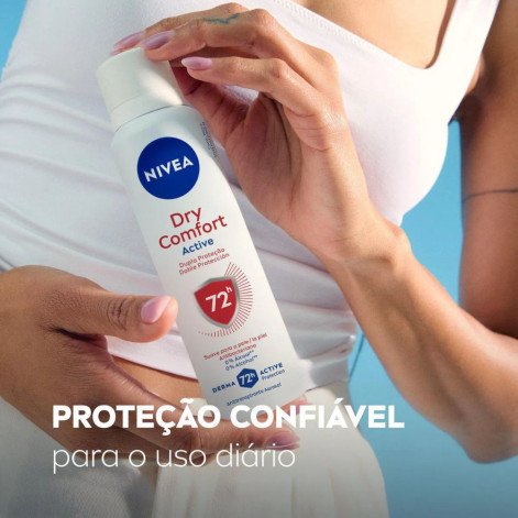 Desodorante Antitranspirante Aerosol Nivea Active Dry Comfort Feminino 72h 150ml