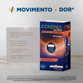 Suplemento Alimentar Condres Ultra Colágeno Tipo ll + Vitamina D - 90 cápsulas