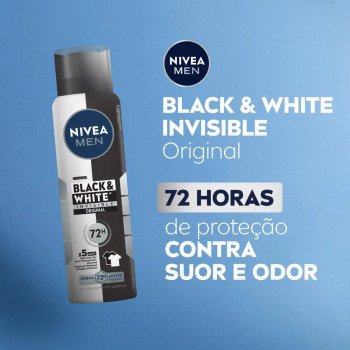  Desodorante Antitranspirante Aerosol Nivea Men Black & White Invisible 72h 150ml