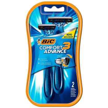 Aparelho de Depilar Bic Comfort 3 Advance Azul com 2 Unidades