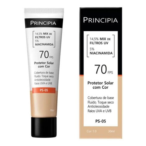 Protetor Solar Facial Principia Skincare Ps-05 14,5% Mix de Filtros Uv + 5% Niacinamida FPS 70 Cor 1.0 30ml