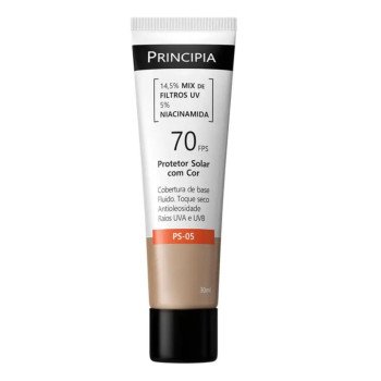 Protetor Solar Facial Principia Skincare PS-05 14,5% Mix de Filtros Uv + 5% Niacinamida FPS 70 Cor 3.0 30ml