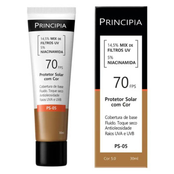Protetor Solar Facial com Cor Principia PS-05 FPS 70 30ml