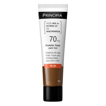Protetor Solar Facial Principia Skincare PS-05 14,5% Mix de Filtros Uv + 5% Niacinamida FPS 70 Cor 7.0 30ml