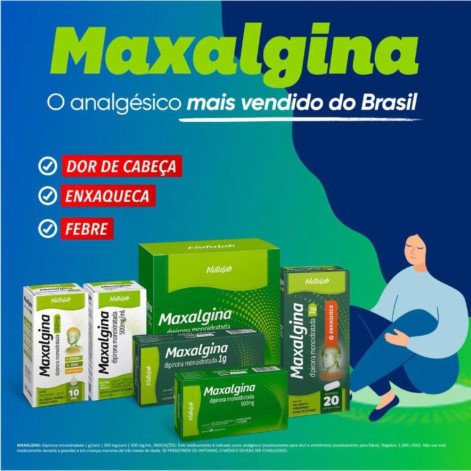 Maxalgina Dipirona Monoidratada 1g 10 comprimidos
