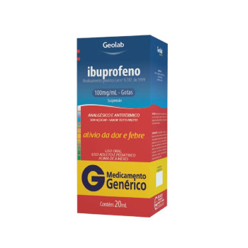 Ibuprofeno 100mg/ml Geolab Genérico Gotas 20ml