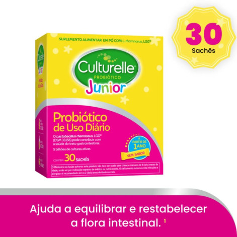  Probiótico Culturelle Junior Sem Açúcar com 30 sachês