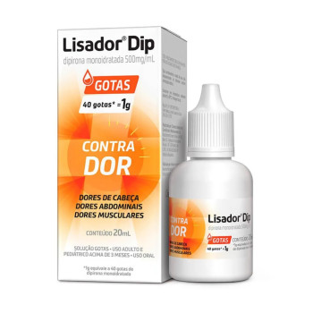 Lisador Dipirona Monoidratada 500mg/ml Solução Gotas 20ml