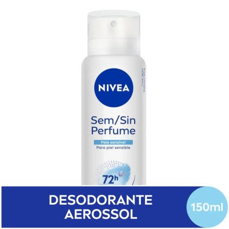 Desodorante Antitraspirante Aerosol Nivea Sem Perfume Pele Sensível 48h 150ml