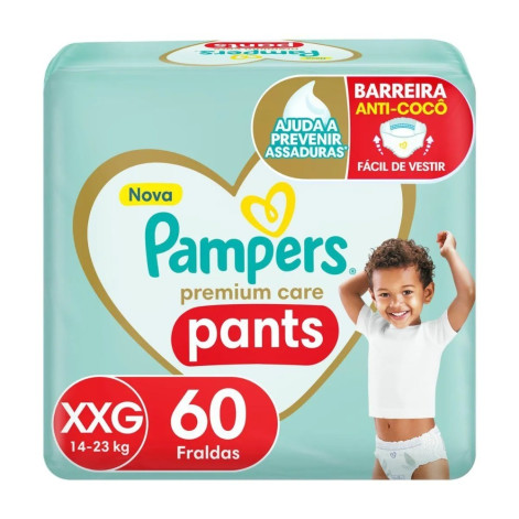 Fralda Pampers Pants Premium Care XXG 60 unidades