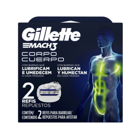 Carga Para Aparelho De Depilar Gillette Mach3 Corpo 2 Unidades