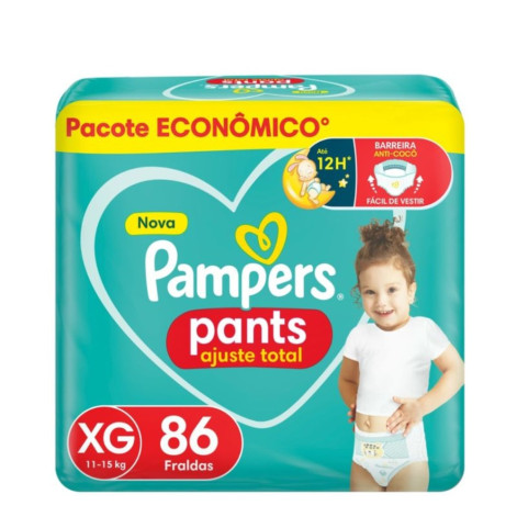 Fralda Pampers Pants Ajuste Total XG 86 unidades