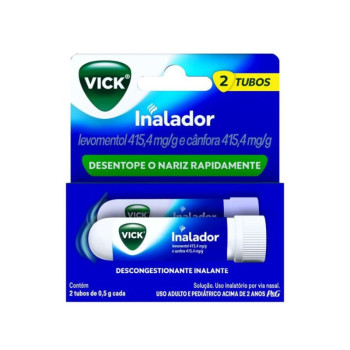 Vick Inalador Solução Inalante Nasal 0,5g Frasco Plástico 2 Unidades