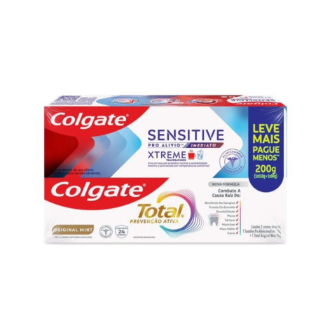 Kit Creme Dental Colgate Sensitive Pro Alívio Imediato Xtreme 110g + Original Mint 90g