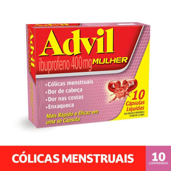Advil Mulher Ibuprofeno 400mg 10 Cápsulas
