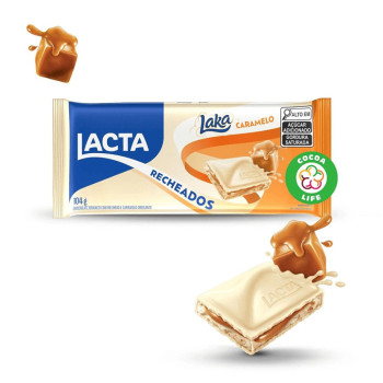 Barra de Chocolate ao Leite Recheio Caramelo Lacta Recheados 104g
