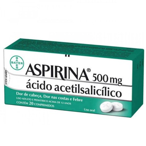 Aspirina Ácido Acetilsalicílico 500mg 20 comprimidos