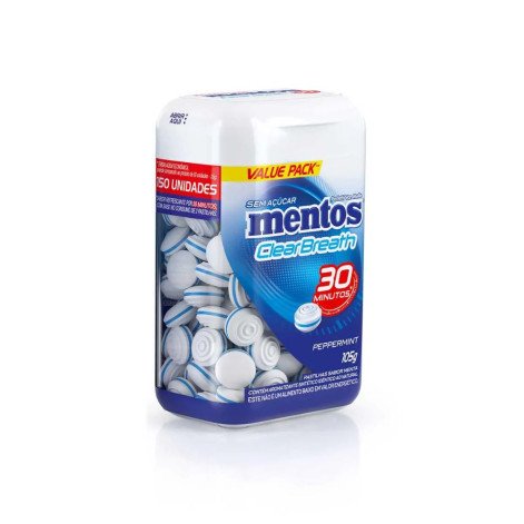 Pastilha Mentos Clear Breath Peppermint com 105g