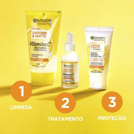 Sérum Booster Garnier SkinActive Uniform&Matte Antimarcas com Vitamina C 30ml