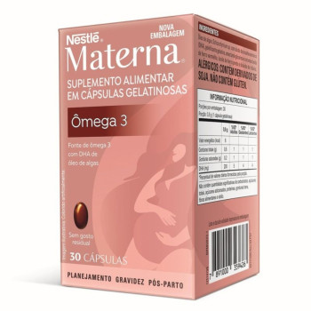 Suplemento Alimentar Adulto Nestlé Materna Ômega 3 Dha De Óleo De Alga 30 Cápsulas