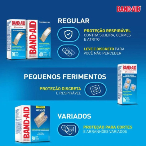 Band-Aid Curativos Tamanhos Variados 30 unidades