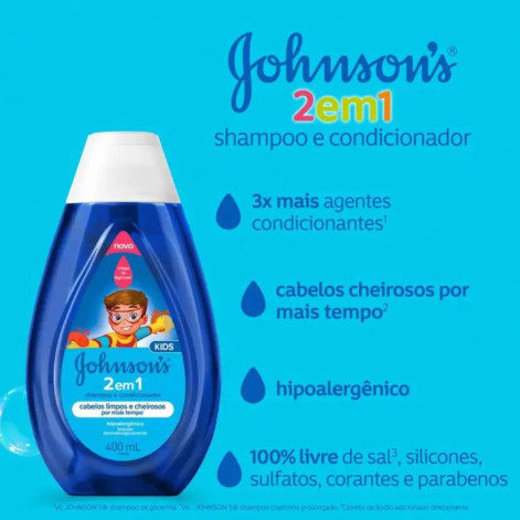 Shampoo e Condicionador Johnson's Kids 2 em 1 400ml