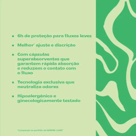 Absorvente Sempre Livre Adapt Cobertura Suave Sem Abas com 8 unidades